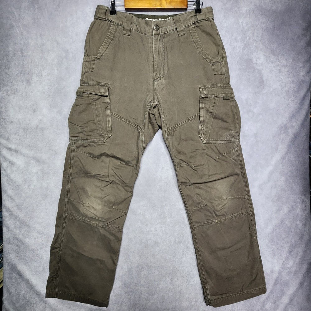 Guide Gear Mens Brown Fleece Lined Cargo Pants 32x32 Outdoor Workwear